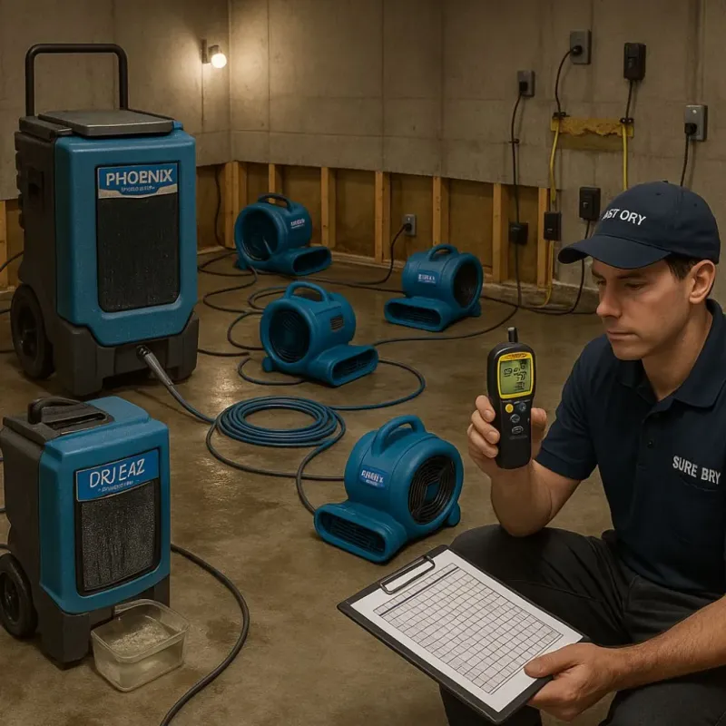 Structural Drying and Dehumidification process in Saratoga, WY